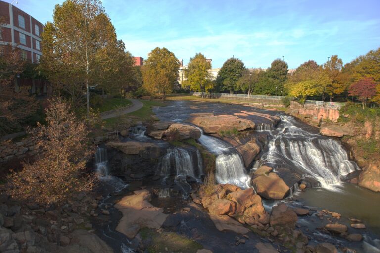 Beautiful shot of Falls Park on the Reedy, Greenville, South Carolina, USA