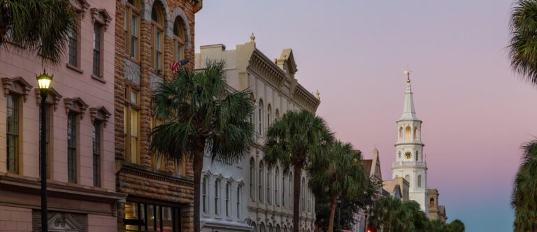 Uban streets in Downtown Charleston, South Carolina, United States