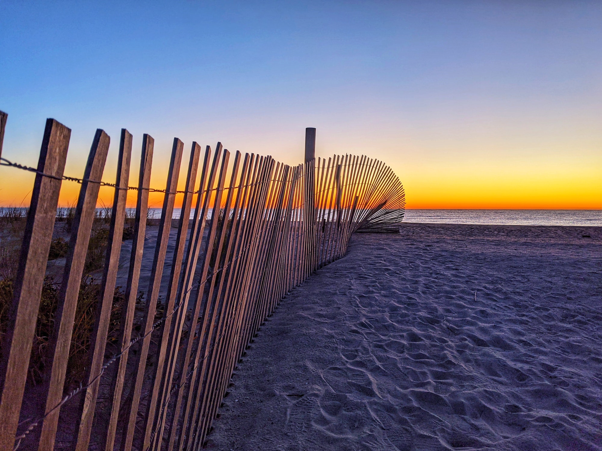 Beautiful shot of a sunset sky over the Pawleys Island Pier in South Carolina